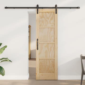 vidaXL Schuifdeur 61 x 198,5 cm Bewerkt hout Naturel, Verzenden, Nieuw