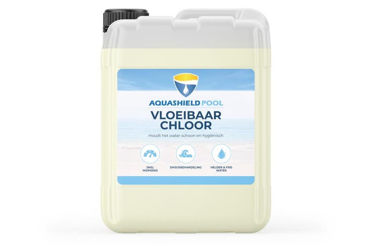 Aquashield Pool Aquashield pool vloeibaar chloor 5 liter,, Tuin en Terras, Zwembaden, Nieuw, Verzenden