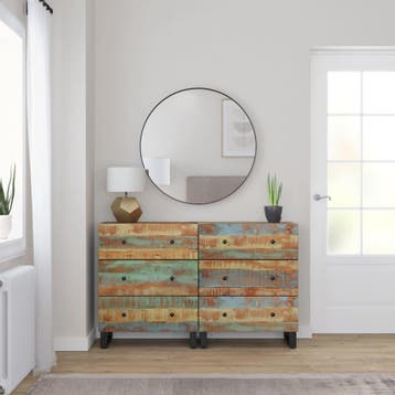 vidaXL Dressoirs 2 st 60x33x75 cm massief gerecycled hout, Verzenden, Nieuw, 50 tot 100 cm, 25 tot 50 cm