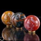 Natuurlijke jaspis-kugelset uit Madagaskar – markante