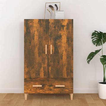 vidaXL buffetkast 70x31x115 cm bewerkt hout gerookt, Huis en Inrichting, Minder dan 50 cm, Verzenden, 100 tot 150 cm, Nieuw