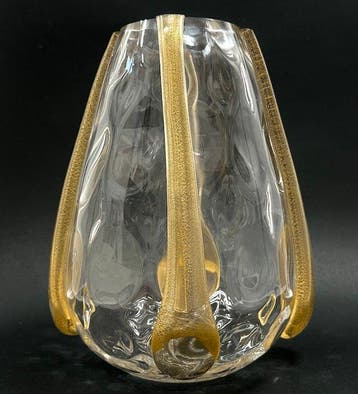 Vaso in Vetro di Murano con Foglia dOro Zecchino – Italia
