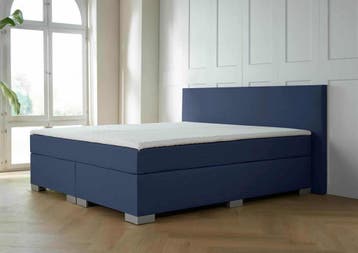 ACTIE! Boxspring Nantes 160 200 Blauw, Huis en Inrichting, Slaapkamer | Boxsprings, 200 cm, Modern, 160 cm, Verzenden