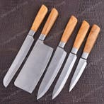 Keukenmes - Chefs knife - Olijfhout en handgemaakt gevouwen