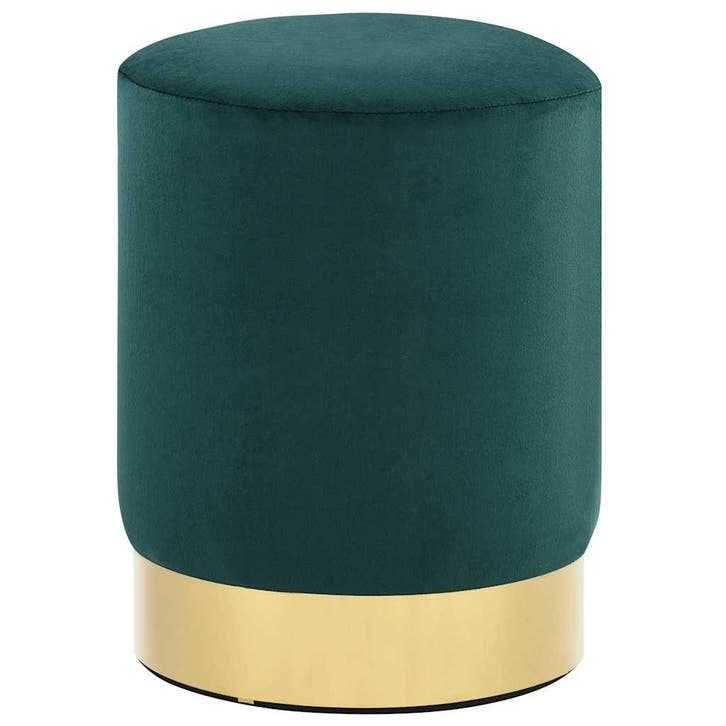 vidaXL Kruk fluweel 28 x 36 cm donkergroen en goudkleurig, Huis en Inrichting, Stoelen, Nieuw, Verzenden