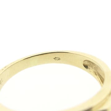 Gouden zegelring met diamant; 0,01 ct., Gebruikt, 19 tot 20, Heer, Ophalen of Verzenden