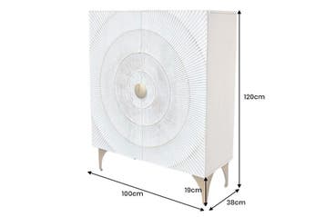 Highboard GOLDEN SUNSET 120cm 3D mangohout witgoud, Ophalen of Verzenden, Nieuw