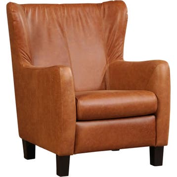Set van 2 Leren fauteuils Hug - Vintage Cognac (cognac) -, Huis en Inrichting, Fauteuils, Nieuw, Ophalen of Verzenden, 75 tot 100 cm