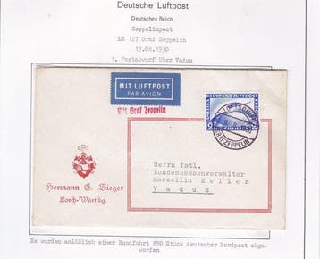 Duitse Rijk 1930 - 19.8.30 Graf Zeppelin LZ 127: Reis naar, Gestempeld