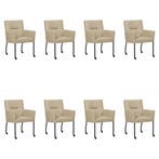 Set van 8 Leren eetkamerstoelen Lucky - Toledo Mastic, Huis en Inrichting, Stoelen, Ophalen of Verzenden, Nieuw, Leer