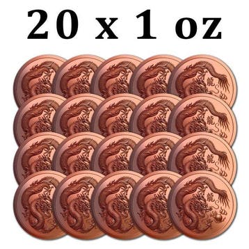 Verenigde Staten. 20 x 2027 1 oz Chinese Tian Tan Dragon