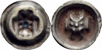 13 Jhdt Hamburg Stadt Hohlpfennig zilver 13 Jhdt Tor Boge..., Verzenden