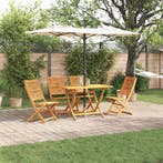 vidaXL Tuin eettafelset 5 pcs Bruin Massief Acaciahout, Verzenden, Nieuw, 5 zitplaatsen