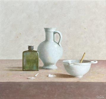 Leo Pors (1952) - Delfts wit aardewerk en 18e eeuwse glazen