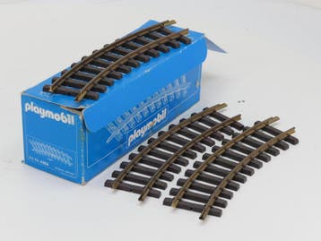 Playmobil 4354 Doos 12 Messing Gleise Gebogen R600 (Bocht), Ophalen of Verzenden, Gebruikt, Rails, Analoog
