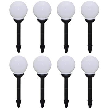 vidaXL Tuinpadlampen 8 st met grondpin LED 15 cm, Verzenden, Nieuw, Kunststof