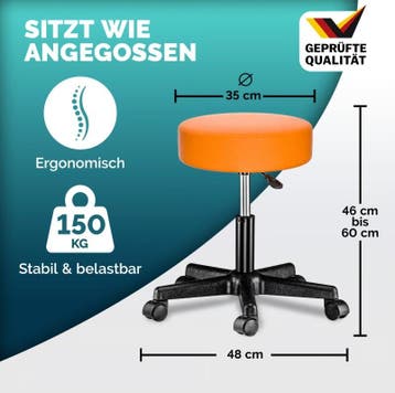 Rolkruk set van 2 kunstleer Oranje 360° draaibaar, Verzenden, Nieuw in verpakking