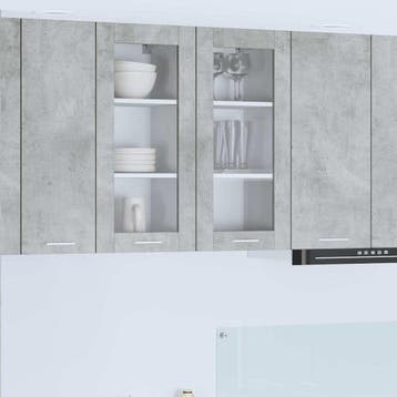 vidaXL Hangkast 2 pcs Beton Grijs 40 x 31 x 80 cm Bewerkt, Verzenden, Nieuw, Grijs