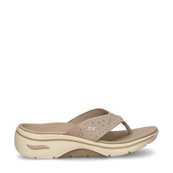 Skechers Arch Fit Go Walk slippers voor dames in het Bruin, Slippers, Skechers, Bruin, Verzenden