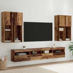 vidaXL TV Wandkast Set met LED Lichten 7 pcs Oudhout 100 x, Huis en Inrichting, Kasten | Televisiemeubels, Minder dan 50 cm, Verzenden