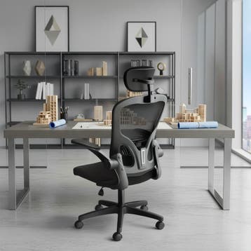Bureaustoel Arges ergonomisch met verstelbare hoofdsteun, Verzenden, Nieuw