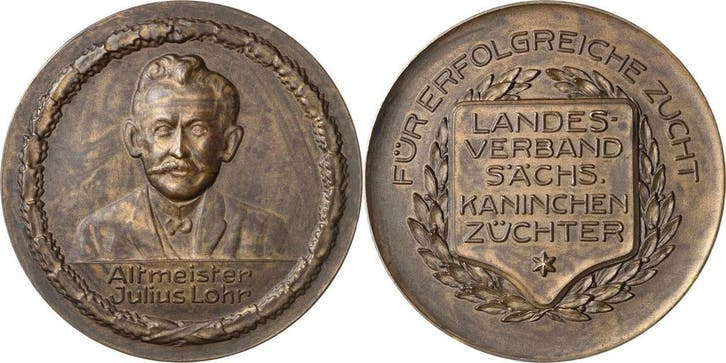 Brons medaille ohne Jahr Tiere/tierzucht Kaninchen, Postzegels en Munten, Penningen en Medailles, Verzenden
