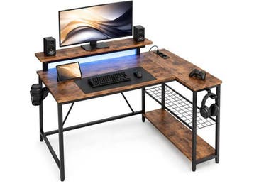 Five Stars® L-Vormig Bureau - Gaming Bureau - 107x80x76 cm -, Verzenden, Nieuw