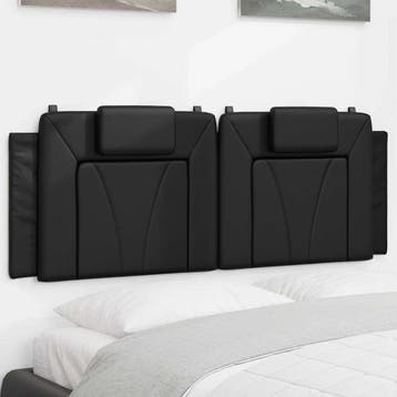 vidaXL Hoofdbordkussen Viana 120 cm kunstleer zwart, Verzenden, Nieuw, Zwart, Overige materialen