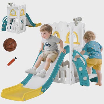 AIYAPLAY Kinder Speeltoestel 5-in-1: Glijbaan, Basketbal, Te, Verzenden, Nieuw