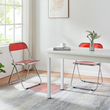 Klapstoel set van 2 Pornainen 74x46x47 cm rood [en.casa], Huis en Inrichting, Verzenden, Nieuw