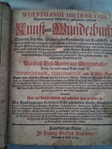 Wolfgang Hildebrand - Kunst- und Wunder-Buchs - 1690-1704