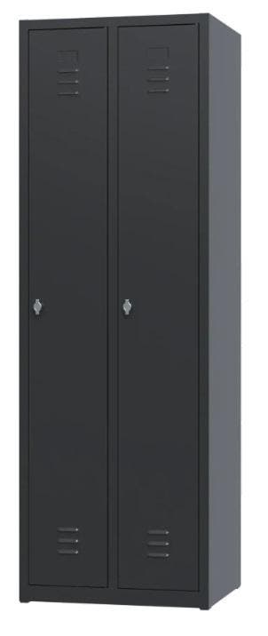 Garderobekast 2-deuren 180x60x50cm Grijs en Zwart, Ophalen of Verzenden, Nieuw