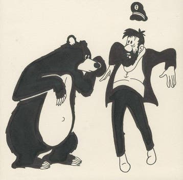 Studios Hergé - 1 Original drawing - Kuifje - Grom, waarom, Nieuw