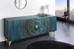 Handgemaakt dressoir GOLDEN SUNSET 180cm turquoise goud, Huis en Inrichting, Kasten | Dressoirs, Ophalen of Verzenden, Nieuw