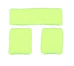 Neon zweetband hoofd en pols geel, Verzenden, Nieuw, Feestartikel