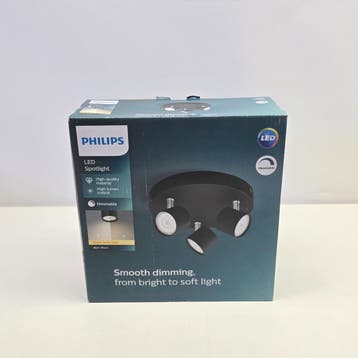 Philips Star opbouwspot 3-lichts Led  Zwart | Nieuw, Ophalen of Verzenden, Nieuw