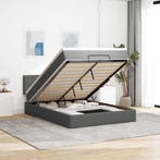 vidaXL Bed met matras 140x200 cm stof donkergrijs, Huis en Inrichting, Slaapkamer | Bedden, Verzenden, 140 cm, 200 cm, Nieuw