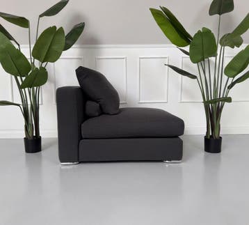 Minotti Jagger fauteuil stof grijs bank, Ophalen of Verzenden, Zo goed als nieuw, Stof