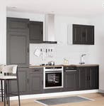 7-delige Zwarte Keukenkastenset met Wand- &amp; Onderkasten, Huis en Inrichting, Keuken | Keukenelementen, Verzenden, Nieuw