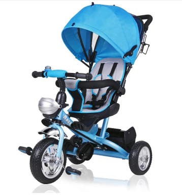 Kinderdriewieler Blauw incl Dak (Kinderfietsen, Speelgoed), Verzenden, Nieuw