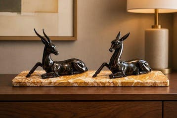 sculptuur, Importante parure de cheminée Art Déco - 21 cm -