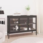 vidaXL Dressoir 105x35x70 cm staal en glas antracietkleurig, 100 tot 150 cm, Verzenden, Nieuw, Metaal