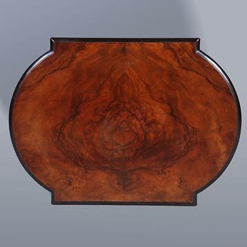 kordate Willem III bijzettafel in noten met zwart bijzonder, Ophalen of Verzenden