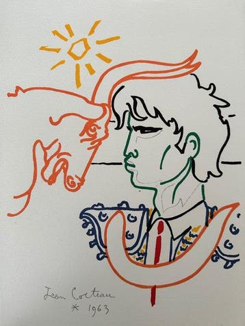 Jean Cocteau (1889-1963) - Combat sous le soleil