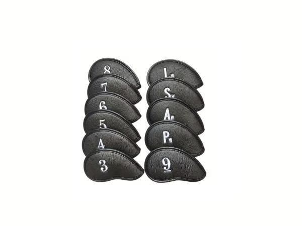 Veiling - Luxe Set van 10 Golfclub Covers – Zwart, Sport en Fitness, Golf, Nieuw