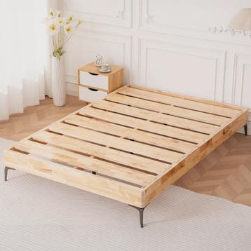 Massief Grenen Houten Bed 140x200cm met Lattenbodem en Opber, Verzenden, Nieuw