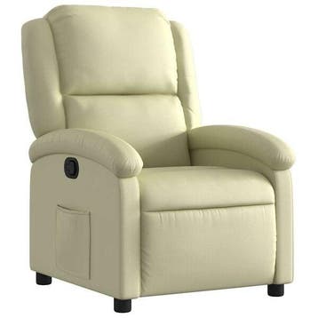 Relaxfauteuil Creme Leer | Laatste Stuk!, Nieuw, 75 tot 100 cm, Ophalen of Verzenden, 75 tot 100 cm