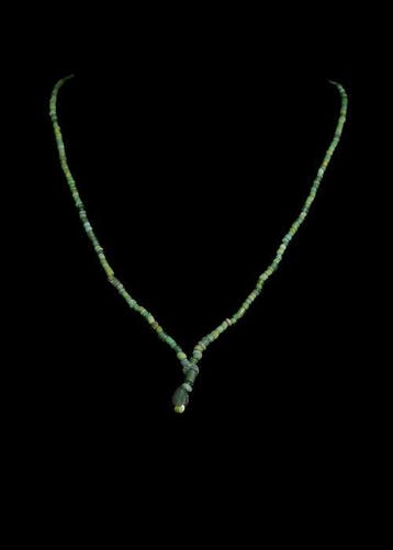 Oud-Romeins Groen Glas Kralenketting (Zonder minimumprijs)