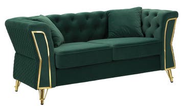 BANK EMY GROEN MET KUSSENSCM 162X83X76, Ophalen of Verzenden, Nieuw