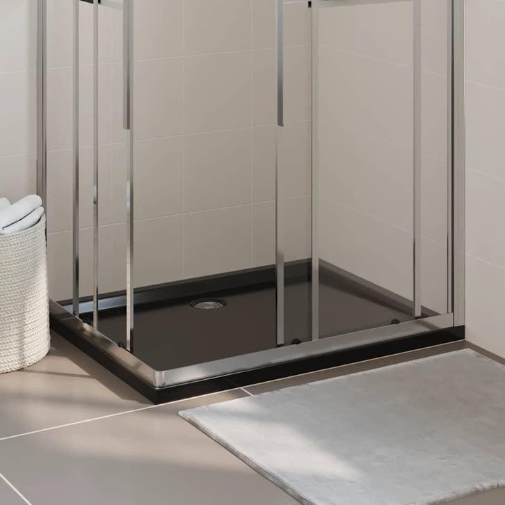 vidaXL Douchebak rechthoekig 80x100 cm ABS zwart, Doe-het-zelf en Verbouw, Sanitair, Nieuw, Verzenden